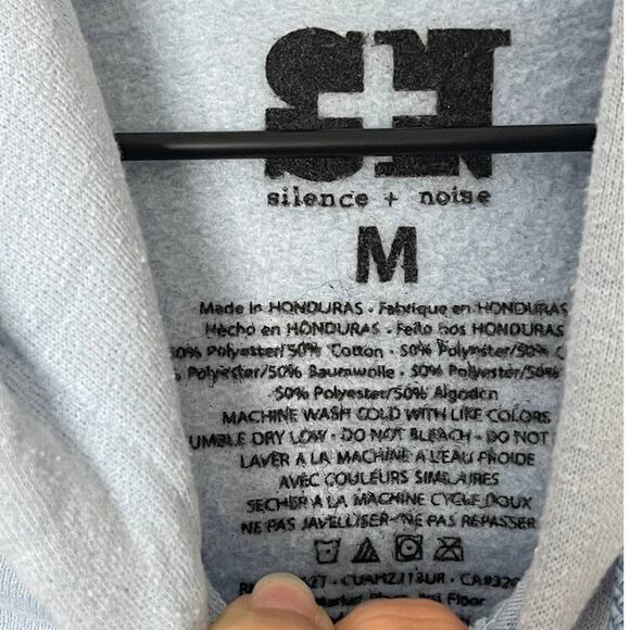 Silence + Noise Skeleton Flower Hoodie Sweatshirt Light Blue Size Medium - Picture 8 of 9